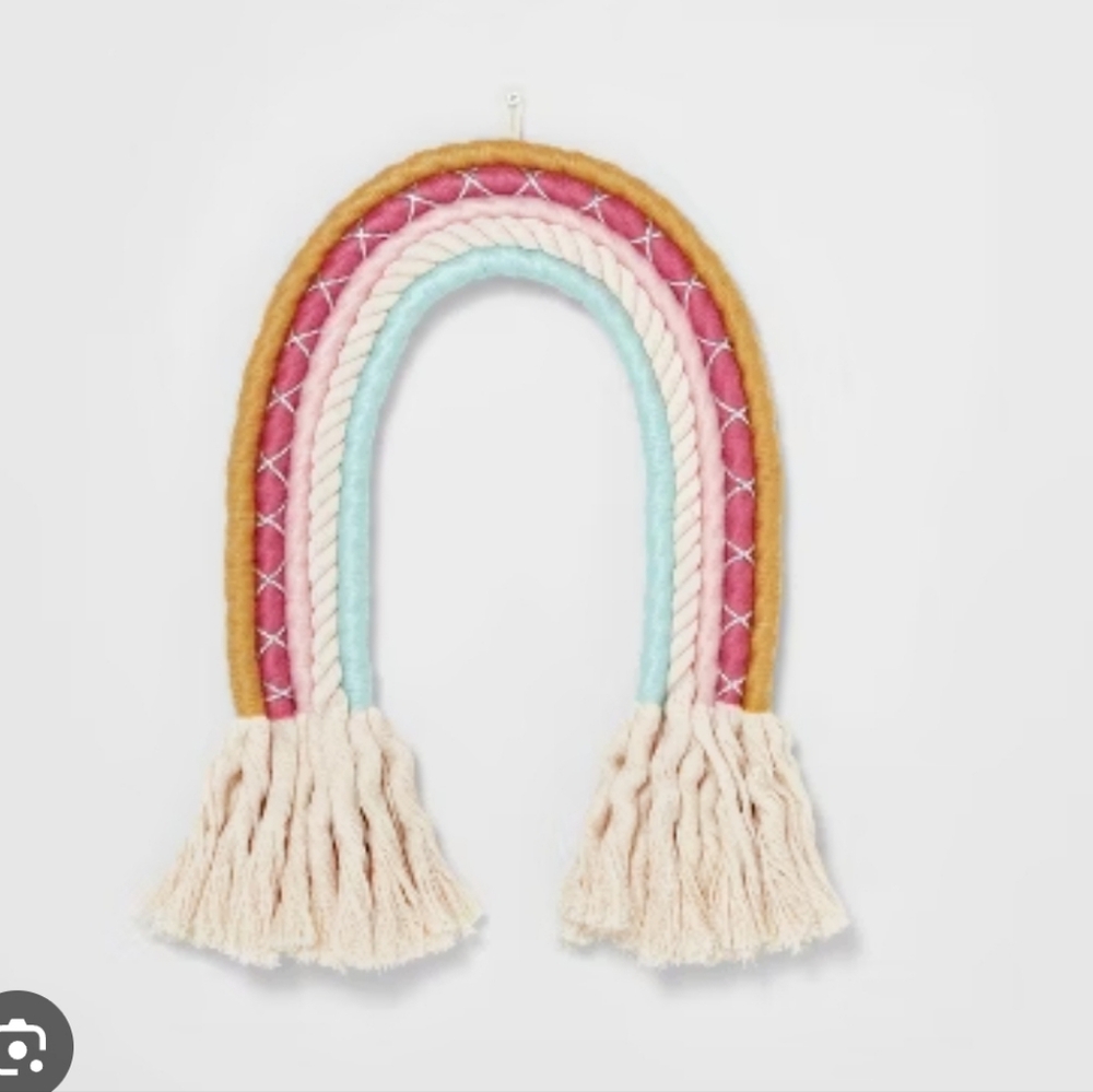 Colorful Woven Rainbow Wall Hanging Tassel Macrame